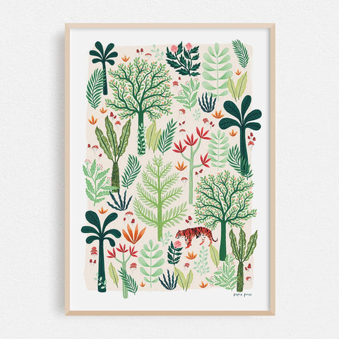 Tiger in the Jungle Artists Print Wall Art - Sprouts of Bristol