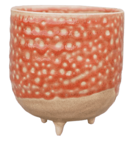Ivyline Vaso Con Piede Reactive Glaze Titan, H 7 Cm, Diametro 7 Cm, Fioriera Per Cactus