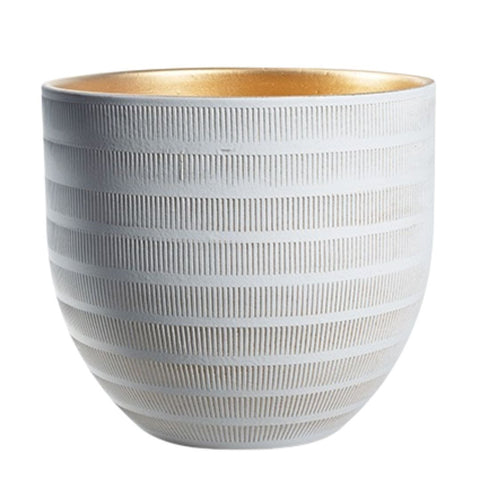 Beau Pot in White and Gold