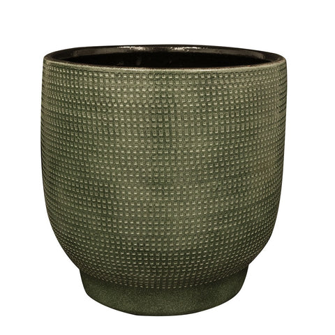 Lykke Ceramic Pot in Deep Sage Green