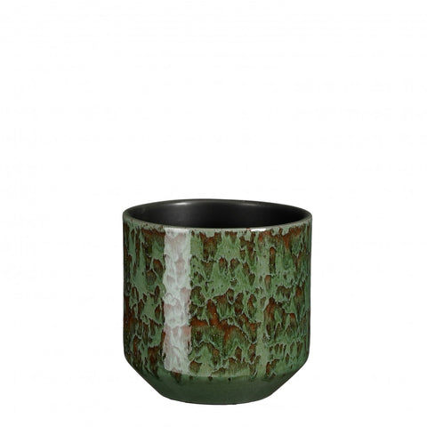 Sebastian Ceramic Pot in Dark Grey Green