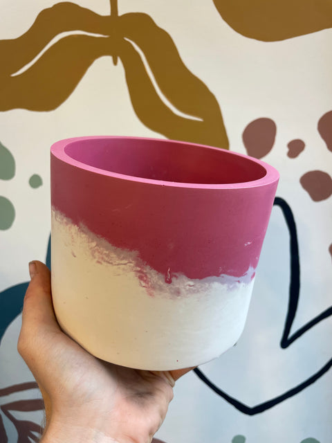 Berry Pink, Lilac Purple and Putty Jesmonite Pot