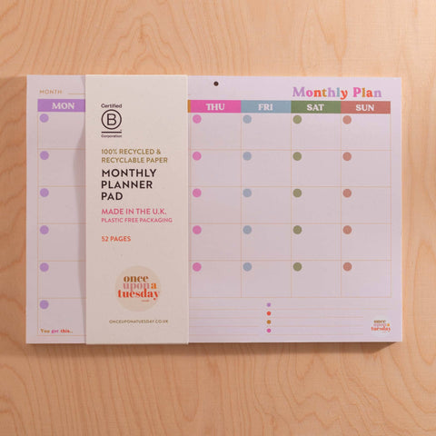 A4 Monthly Planner Pad | You Got This - Sprouts of Bristol