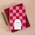 A5 Burgundy Check Notebook - Sprouts of Bristol