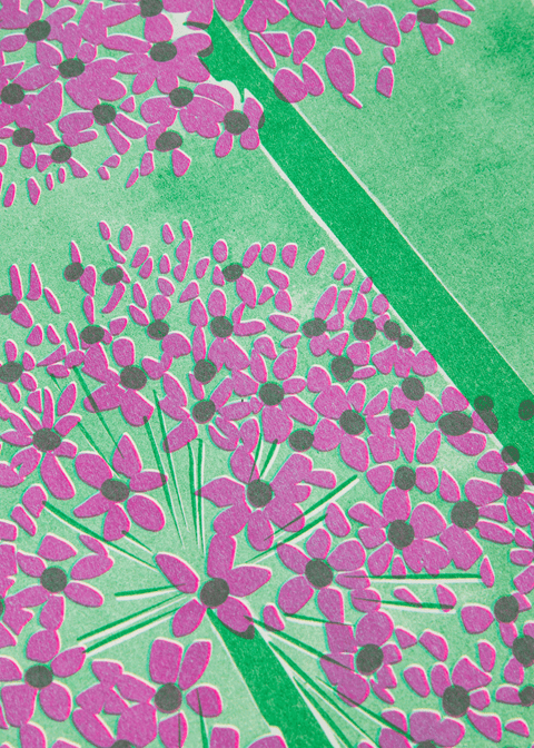 Allium Botanical Risograph Print - Sprouts of Bristol