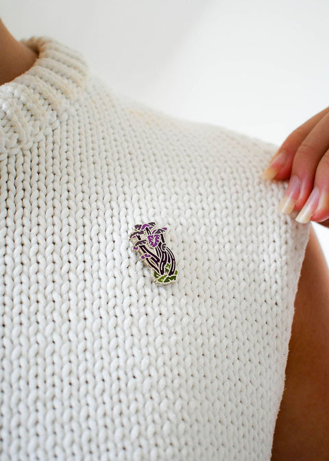 Amethyst Deceiver Mushroom Fungi Enamel Pin - Sprouts of Bristol