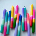 Assorted Unique Dip Dye 23cm / 9" Dinner Candles - Lucky Dip Colours - Sprouts of Bristol