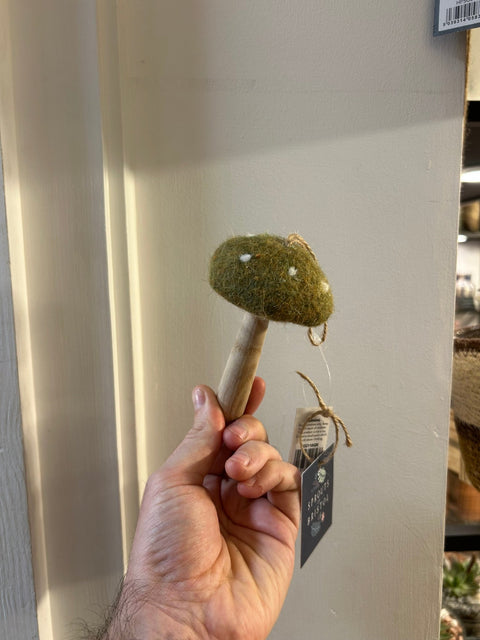 Autumn Toadstool Hanging Felt & Wood Ornament - Sprouts of Bristol