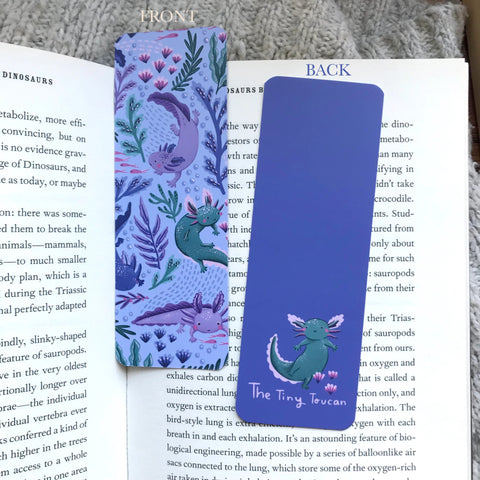 Axolotl Illustrated Bookmark with Tassel - Sprouts of Bristol