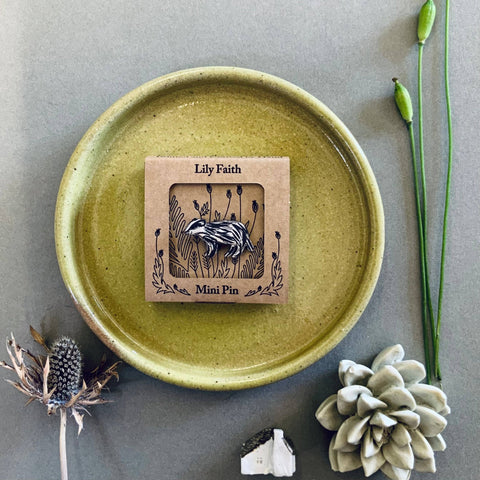 Badger Mini Pin Brooch - Sprouts of Bristol