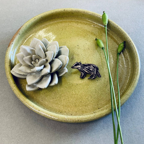 Badger Mini Pin Brooch - Sprouts of Bristol