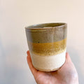 Bamboo - Green, Yellow & Cream Handmade Ceramic Plant Pot - Sprouts of Bristol