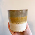 Bamboo - Green, Yellow & Cream Handmade Ceramic Plant Pot - Sprouts of Bristol