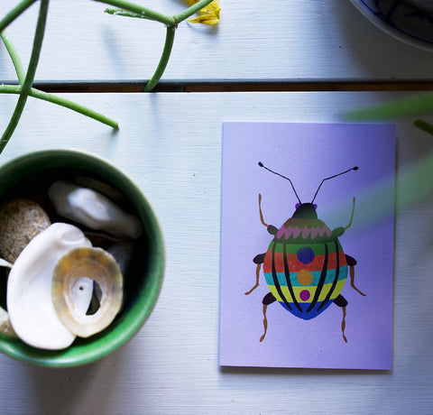 Beetle Mini Greetings Card - Sprouts of Bristol