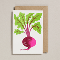 Beetroot Risograph Greetings Card - Sprouts of Bristol