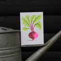Beetroot Risograph Greetings Card - Sprouts of Bristol