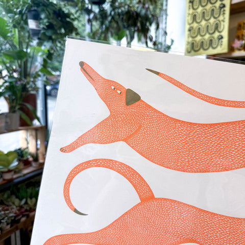 Big Stretch Dogs Riso Art Print - Sprouts of Bristol