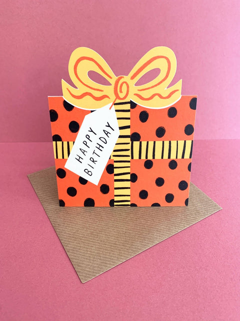 Birthday Bow Shaped Greetings Card - Sprouts of Bristol