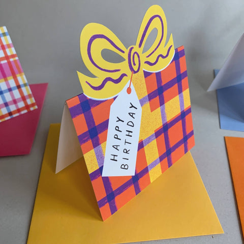 Birthday Bow Shaped Greetings Card - Sprouts of Bristol