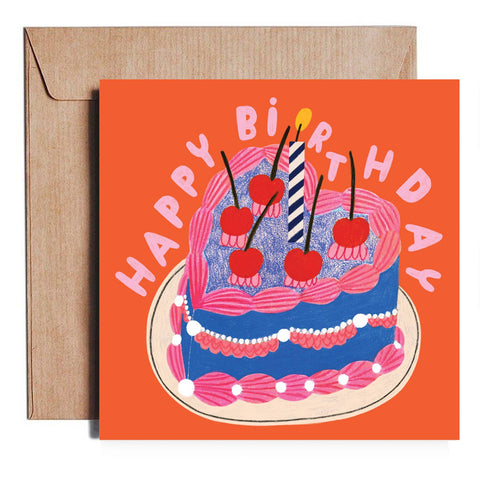 Birthday Cake Greetings Card - Sprouts of Bristol