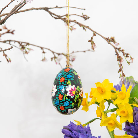 Black and Brights Egg Wooden Egg Decoration [Hand Painted] - Sprouts of Bristol