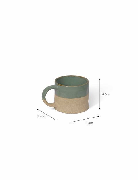 Bladon Half Glazed Mug – Rosemary Green Stoneware - Sprouts of Bristol