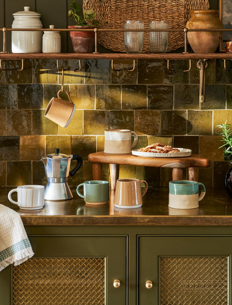 Bladon Half Glazed Mug – Rosemary Green Stoneware - Sprouts of Bristol