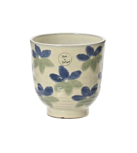 Blue and Green Hand - Painted Flower Pot - Sprouts of Bristol