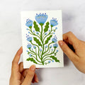 Blue Poppies Botanical Greetings Card - Sprouts of Bristol