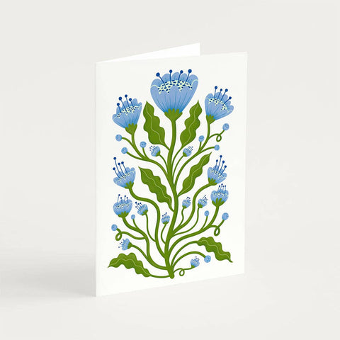 Blue Poppies Botanical Greetings Card - Sprouts of Bristol