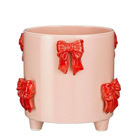 Bow Ceramic Pot – Pink & Red - Sprouts of Bristol