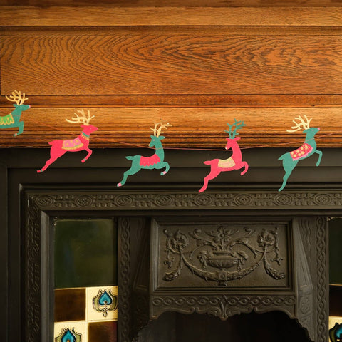 Bright Reindeer Sewn Garland - Sprouts of Bristol