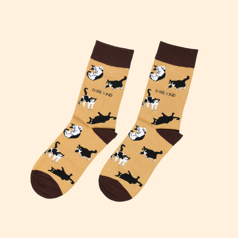 Brown Cats Bamboo Socks - Sprouts of Bristol