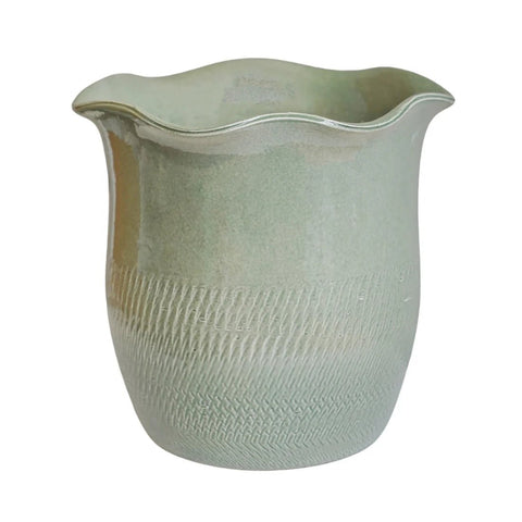 Camellia Scalloped Edge Planter – Sage Green - Sprouts of Bristol