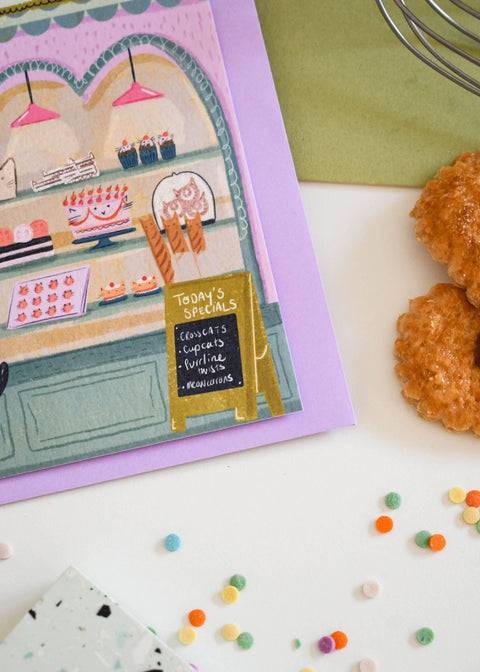 Catisserie Art Cat Greetings Card - Sprouts of Bristol