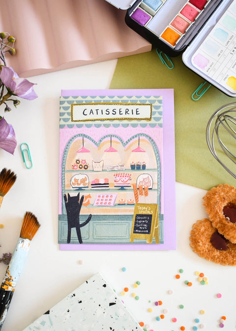 Catisserie Art Cat Greetings Card - Sprouts of Bristol