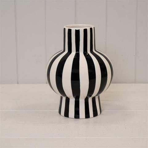 Ceramic Black & White Round Vase - Sprouts of Bristol