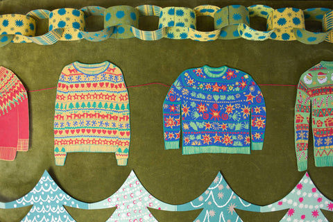 Christmas Jumpers Sewn Garland - Sprouts of Bristol