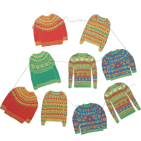 Christmas Jumpers Sewn Garland - Sprouts of Bristol