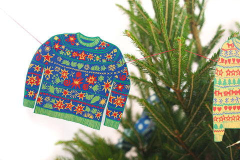 Christmas Jumpers Sewn Garland - Sprouts of Bristol