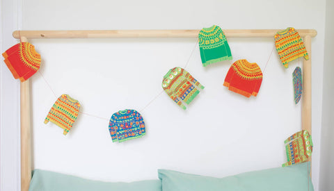 Christmas Jumpers Sewn Garland - Sprouts of Bristol