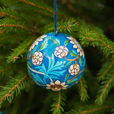 Cobalt Blue Flowers Bauble - Sprouts of Bristol