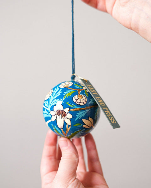 Cobalt Blue Flowers Bauble - Sprouts of Bristol