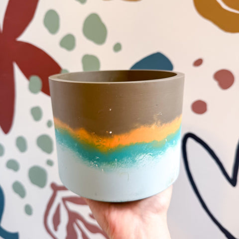 Cocoa Brown Jesmonite Pot [Beneath the Canopy RHS Collab] - Sprouts of Bristol