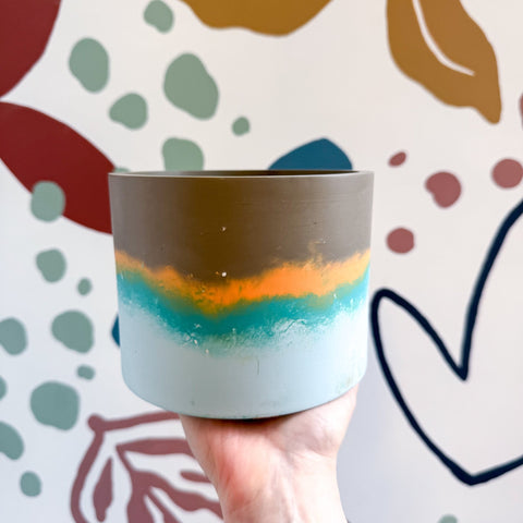 Cocoa Brown Jesmonite Pot [Beneath the Canopy RHS Collab] - Sprouts of Bristol