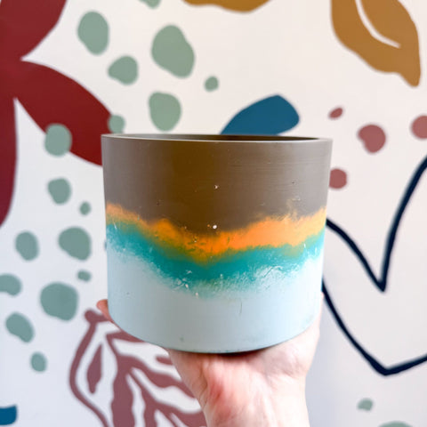 Cocoa Brown Jesmonite Pot [Beneath the Canopy RHS Collab] - Sprouts of Bristol