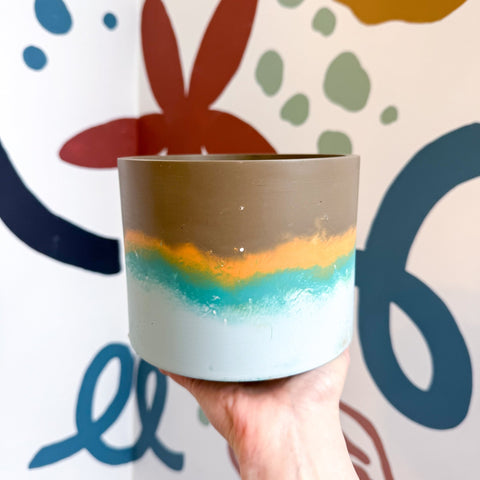 Cocoa Brown Jesmonite Pot [Beneath the Canopy RHS Collab] - Sprouts of Bristol