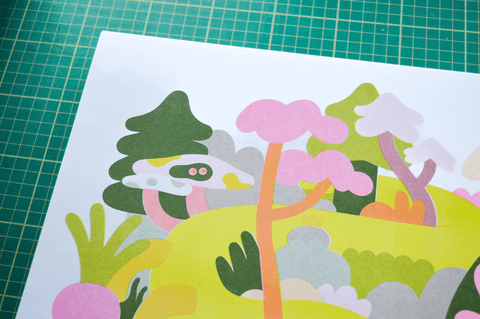 Creepy Crawly A3 Risograph Print - Sprouts of Bristol