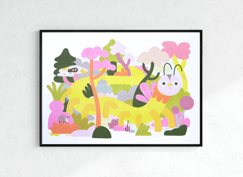 Creepy Crawly A3 Risograph Print - Sprouts of Bristol