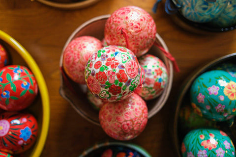 Crimson Flowers Bauble - Sprouts of Bristol